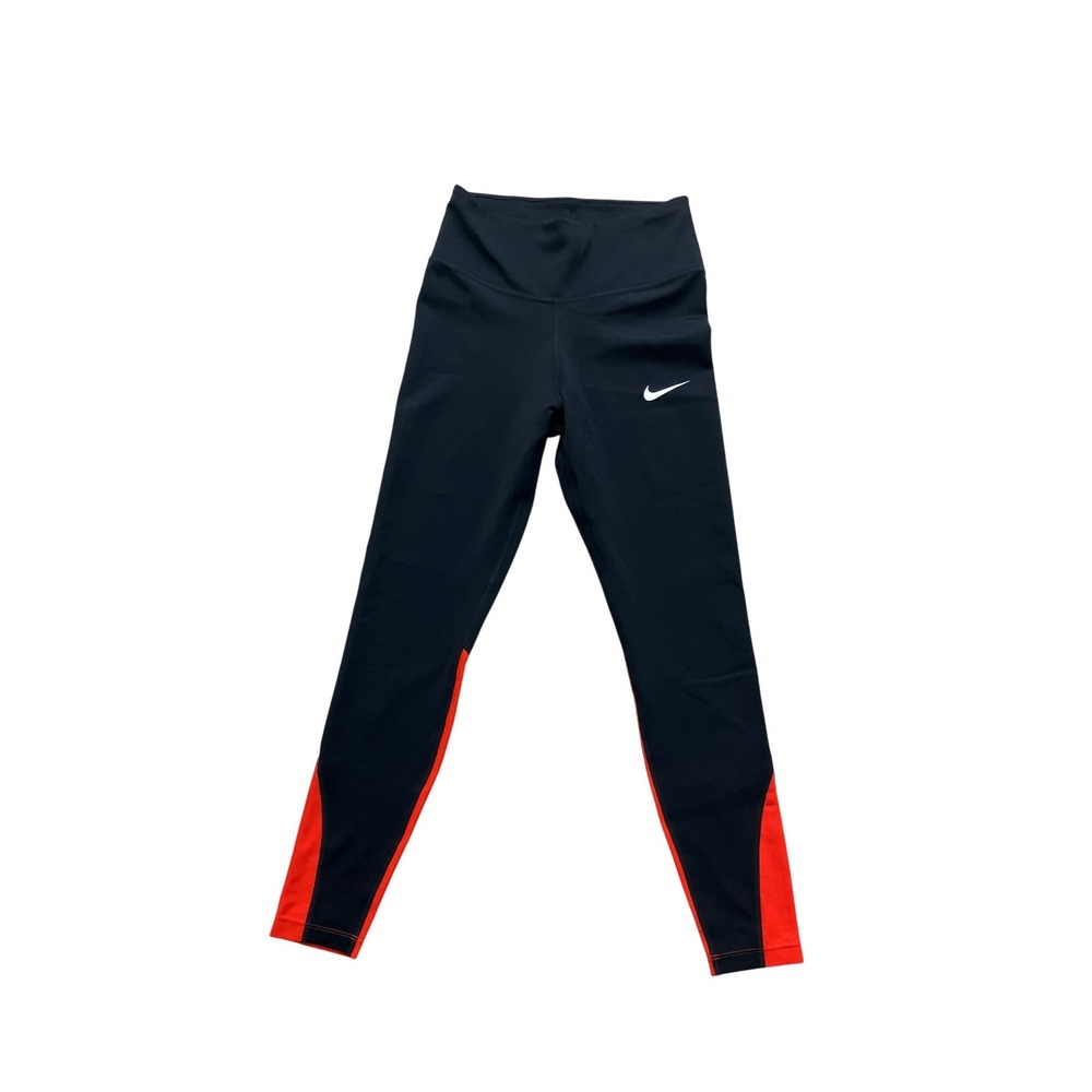 Nike Dri-FIT Leggings Womens‎ XS Black Red Colorblock High Rise Athletic Tights